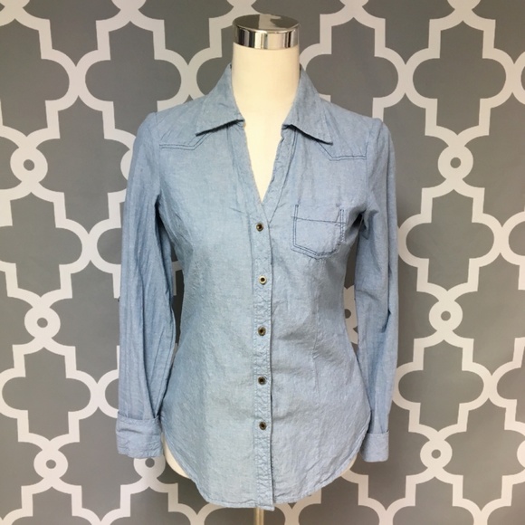 Girl Krazy Tops - ⭐️ Girl Krazy Chambray Button Down Shirt : A
